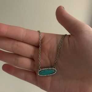 Turquoise necklace with sliver chain